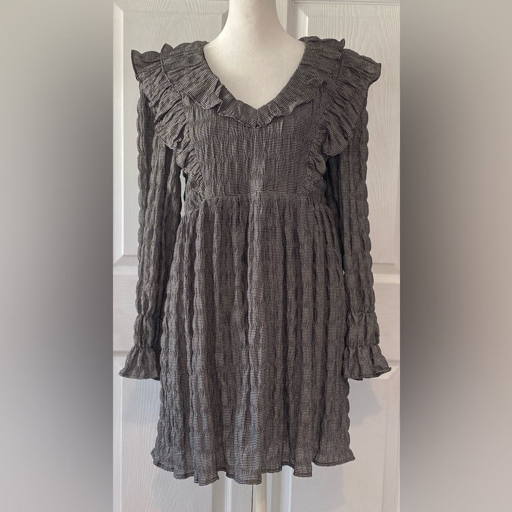 NWT Moon River | Anthropologie Long Sleeve Ruffle Mini Dress Size M